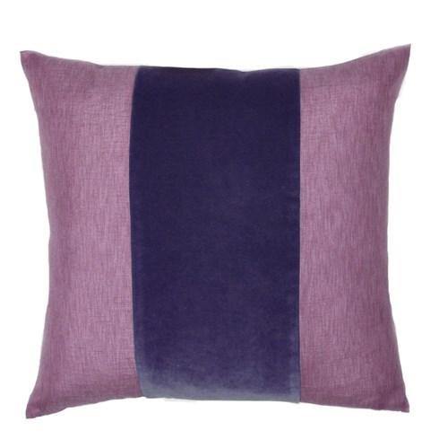 FRANKLIN VELVET AUBERGINE BAND PILLOW - LE PILLOW COUTURE