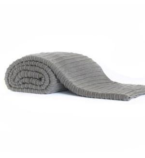 PLEATED KNIT THROW IN GREY - LE PILLOW COUTURE